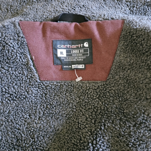 Carhartt Men's Sherpa Lined Relaxed Fit Washed Duck Canvas Vest Blackberry Sz XL - Picture 7 of 15